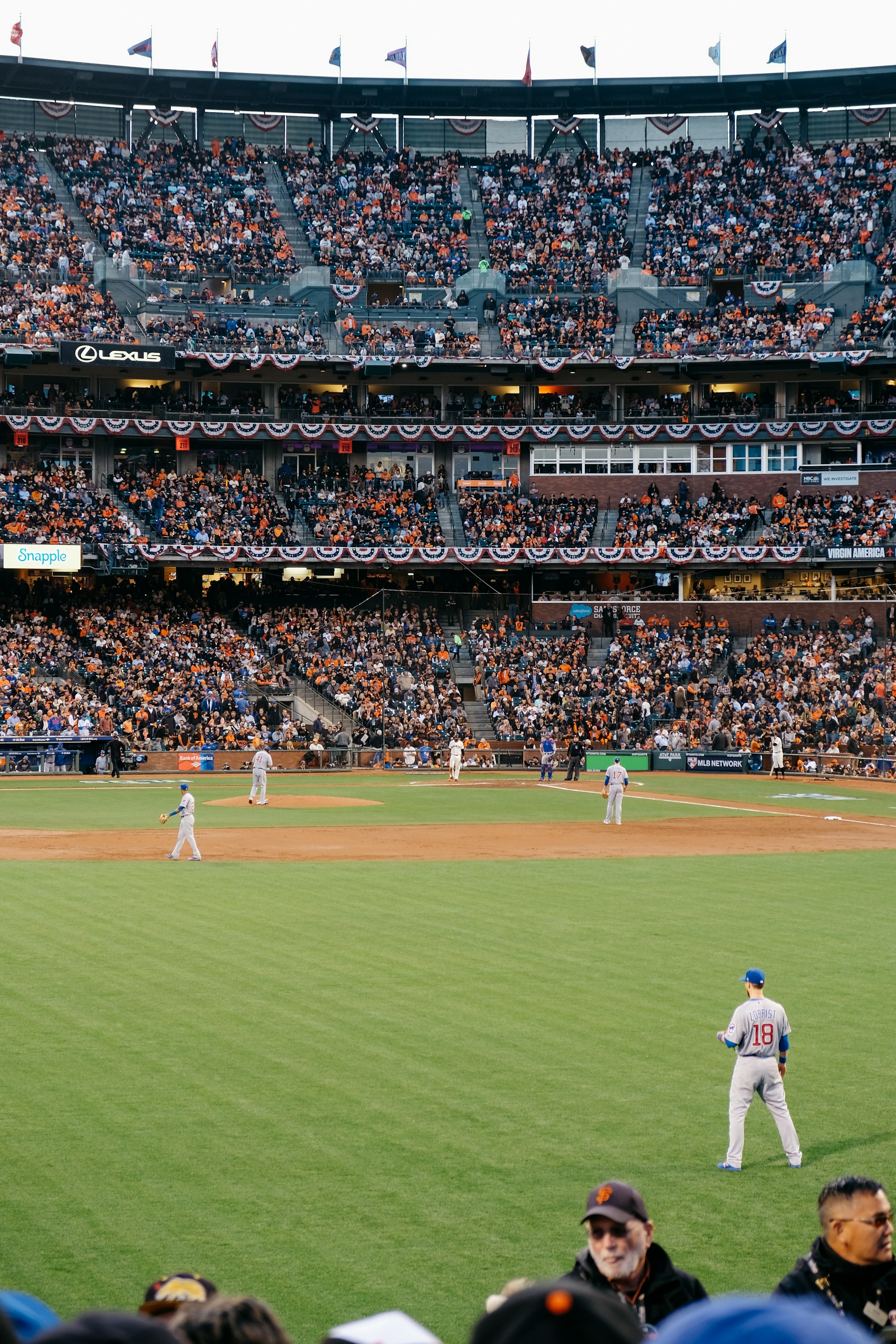 US baseball game action in stadium