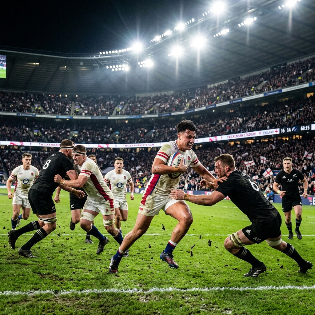 Six Nations Rugby match in action